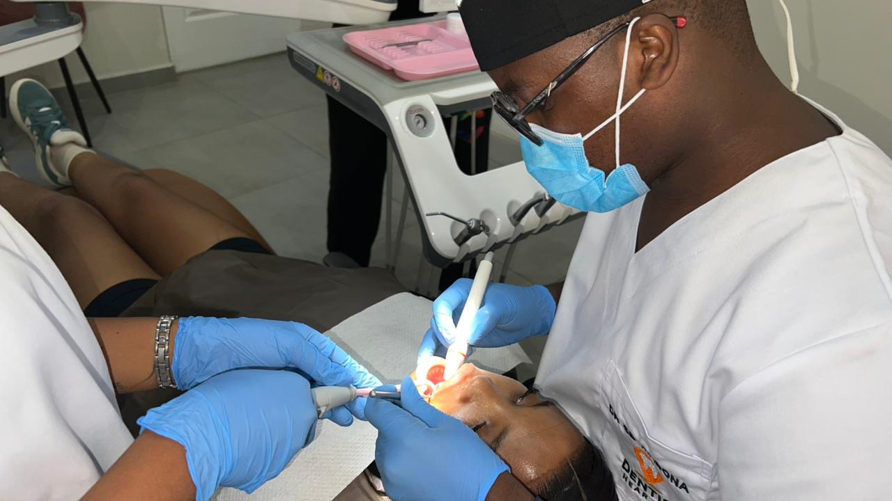 Happy dental patient